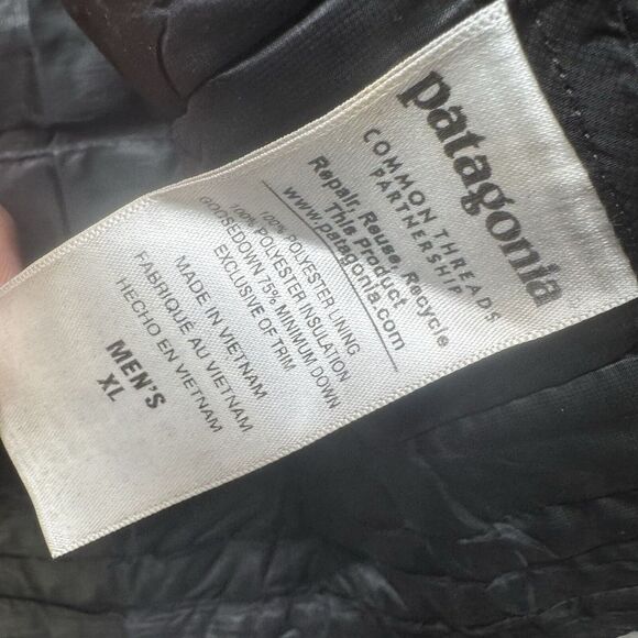Patagonia Jacket Mens XL Black Nano Puff Down Water Resistant Lightweight Logo - Picture 8 of 14